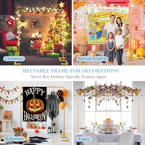 8.2FT Square Wedding Arch Backdrop Stand Adjustable,Garden Trellis - Image 5