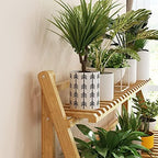 Bamboo 3-Tier Plant Stand, Planter Shelves, Folding Display Shelving Plants Shelf Unit Holder,Bamboo Ladder Plant Stand,With Accessories, For Patio Garden Balcony,Bamboo Ladder Plant Stand Solid Wood - Image 5