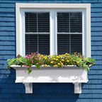 Mayne Yorkshire 4ft Window Box - White - 48in L x 12in W x 10in H - Polyethylene Planter - Built-In Water Reservoir (4824-W) - Image 5