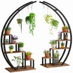 GarveeLife Plant Stand Indoor 5 Tier, Metal Half Moon Plant Shelf 2 Pack - Image 6