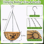4pcs 14 inch Metal Hanging Baskets Round Wire Plant Stand with Coco Lining Cushion Decorative Planter Hanger Garden Indoor Outdoor Watering Hanging Basket （HD） - Image 3