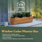 All Things Cedar Window Planter Box, Wall Mount, Natural, 22 x 7 x 6 in - Image 2