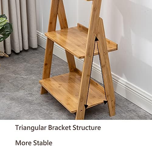 SOBIBO Ladder Shelf Bookshelf, 5-Tier Leaning Shelf, Free Standing Organizer Storage Shelves, Storage Rack Shelf for Office, Living Room, Bedroom, Natural - Image 4
