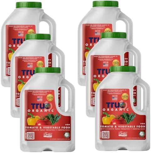 True Organic Tomato and Vegetable Food Granular Fertilizer 4.5lbs Jug - CDFA, OMRI Listed for Organic Gardening NPK 4-5-6- Case of 6 by True+Organic