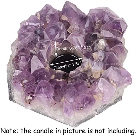 JIC Gem Purple Amethyst Crystal Candle Holder Tealight Stand 4.5 Inch - Image 3