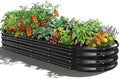 Black Oval Raised Garden Bed / Galvanized Steel Planter Box,6 x 2 x 1FT by Unknown