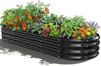 Black Oval Raised Garden Bed / Galvanized Steel Planter Box,6 x 2 x 1FT by Unknown