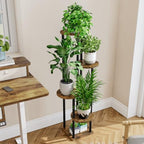 AZERPIAN Plant Stand Indoor Tall Corner Tiered Shelf 5 Tier Metal MDF Board - Image 3