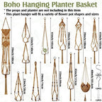 Hoteam 12 Pcs Macrame Plant Hangers Macrame Hanging Planters for Indoor Plants Handmade Boho Hanging Baskets Flower Pots Holder for Outdoor Home Wall Decor - Image 2
