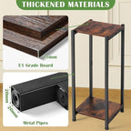 Dipion 31 Inch Tall Plant Stand Indoor,2 Tier Pedestal Stand,Rustic Brown - Image 2