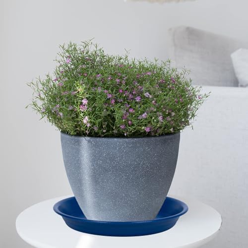 Plant Saucer Pot Tray 14 inch, 4 Packs Plastic Flower Planter Saucers and Drip Trays for Indoors Outdoors, Heavy Durable Plant Plate Water Catcher (Blue) - Image 5