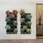 Vertical Wall Planter with 36 Pots, Hanging Garden Plant Flowerpot Holder, Stackable Wall-Mounted Planter, Balcony Planters for Flowers Vegetables Fruits (Black, 36 Pots) - Image 6