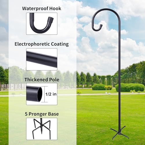 Ottsuls Shepherd-Hooks Adjustable for Bird-Feeder Lantern Plant-Hook Garden-Stake - Plant Stand Hanger for Outdoor Flower Basket, Bird Feeder Hanger Weddings Décor - Image 4