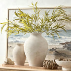 Vanselia Ceramic Flower Vase Home Decor - Large Tall Farmhouse Table Vases Rustic Vintage Living Room Kitchen Bedroom Decoration for House Book Shelf Office Coffee Desk Dining Fireplace (13.8" Rustic) - Image 5