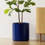 LE TAUCI 12 Inch Pot for Plants, Ceramic Indoor Planter, Midnight Blue by LETAUCI