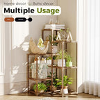 Bamworld Plant Stand Indoor Plant Shelf Outdoor Corner Wood Plant Table - Image 3