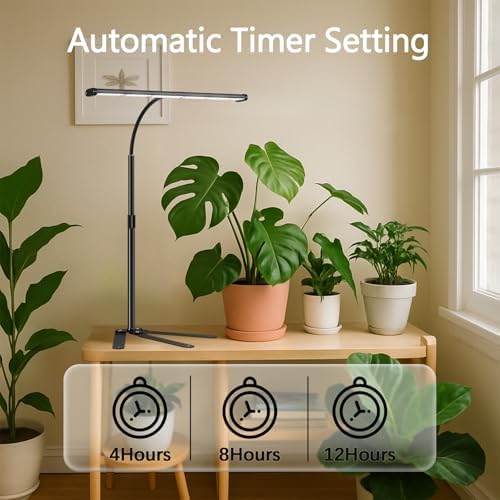 GYTF Super-Bright Plant Grow Light, 6000K 108LEDs Full Spectrum Plant Lamp with Timer 4/8/12Hrs & Height Extendable for Home Office Desktop Indoor Plants, 12V 3A High Power Output for Faster Growth - Image 3