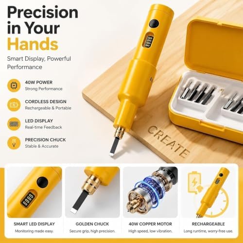 All-in-One Electric Carving Tool Set, 2026 Upgraded Cordless electric wood carving tools with 5/10/20 Interchangeable Chisel Blades, Handheld Electric Chisel for Woodworking，Blue-5 Blades - Image 4