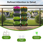 8 Pockets Garden Vertical Planter, 4 Tier Wall Mounted Hanging Planter Flower Garden Care Set For Flowers, Vegetables Or Herb Garden Indoor Outdoor Hanger Wall Hanging Home Decor (Army Green) - Image 2