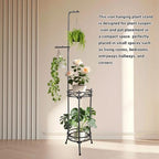 Plant Stand,Adjustable 3 Tier Potted Holder Flower Pot Stand with Hangers - Image 5