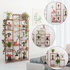 XXXFLOWER Plant Stand Indoor Outdoor 13 Tiers Wood Plant Shelf for Multiple Plants ，Large Plant Rack for Window Garden Balcony Patio Porch Living Room - Image 3