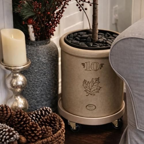 DeVaultEnterprises 16" Rolling Plant Caddy with Wheels, Heavy Duty Plant Pot Stand with Casters & Locking Wheel, Indoor Outdoor Planter Base for Pots, Round Plant Tray, Terracotta, Supports 500 lbs - Image 6