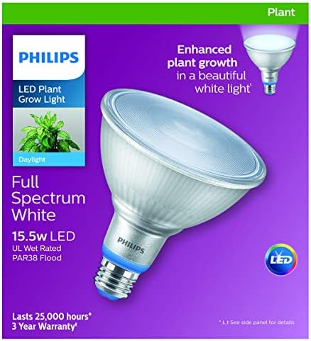 Philips LED Plant Grow Light Bulb PAR38, 1325 Lumen, Daylight (5000K), 15.5W, E26 Base, Title 20 Certified, 1-Pack - Image 3