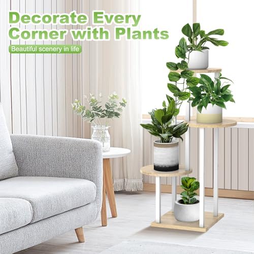 4 Tier Plant Stand Indoor Corner Tall Shelf for Multiple Plants - Image 4