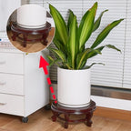 FINGERINSPIRE Wooden Display Stand Base 12.6x5.5inch Chinese Oriental Plant Stand Coconut Brown Traditional Vase Pot Stands Hand-Crafted Fishbowl Display Stands for Indoor Plants Outdoor Decoration - Image 4
