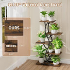 Plant Stand Indoor with Grow Lights - 5 Tiered Corner Plant Shelves (Brown) - Image 2