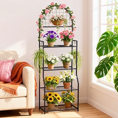 VGMiu 4 Tier Plant Stand Indoor Outdoor, Metal Plant Shelf for Multi Plants - Image 6