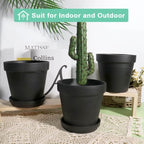 vensovo 6 Inch Black Terracotta & Clay Pots for Plant with Saucer - 4 Pack Medium Terra Cotta Planter with Drainage Hole, Flowerpot for Indoor Outdoor Plants, Crafts, Wedding Favor - Image 6