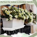 Cinnvoice 4 Pcs 24 x 8 x 1.6 Inch Rectangle Plant Saucer Tray, White - Image 5