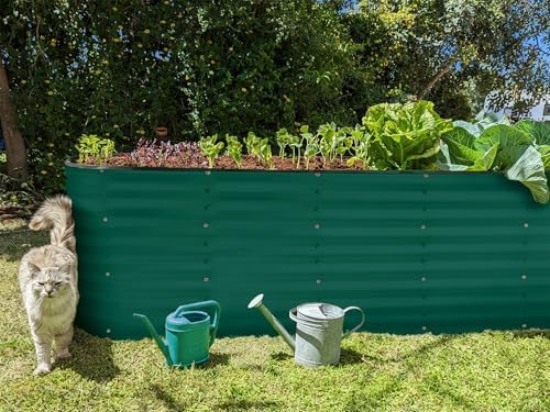 Plant & Plot Galvanized Raised Garden Beds Outdoor // 6×2×2 ft Planter Raised Beds for Gardening, Vegetables, Flowers // Large Metal Garden Box (Dark Green) // Patented Tool-Free Design - Image 6