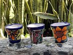 Talavera Hand-Painted Flower Pots (Set of 3) - 3" Fiesta Floral Design - Authentic Mexican Pottery Planters for Succulents - Image 6