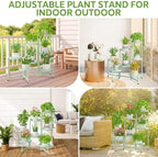 iDavosic.ly 7 Tier Large Plant Stand Indoor Outdoor, 10 In Wide Tray, Green - Image 2