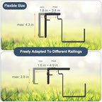 4 Pack Window Boxes Planters Railing Planter Box with Adjustable Brackets - Image 3