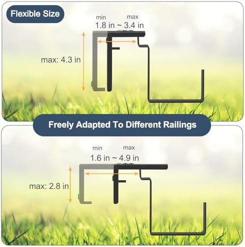 4 Pack Window Boxes Planters Railing Planter Box with Adjustable Brackets - Image 3