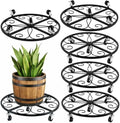 6 Pack Plant Caddy with Wheels 18 Inch Rolling Plant Stand for Large Plants Heavy Duty Plant Rollers Metal Plant Dolly Rustproof Planter Stand Wrought Iron Plant Stands Flower Cart Outdoor by PartyZealot