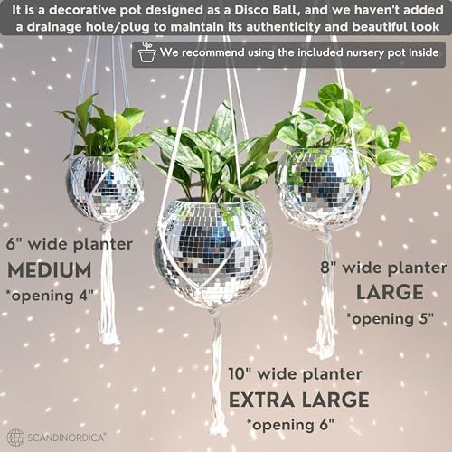 SCANDINORDICA Disco Ball Planter, Value Package, 8-inch Silver - Image 5