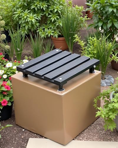 6-Pack 12" Square Plant Stand with 360° Lockable Caster Wheels, 220 lbs Capacity, Heavy-Duty Weather Resistant WPC Plant Caddy for Large Planters, Indoor Outdoor by LUXEVISTA