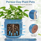 Ceramic Planters Set, 15/12/9 in Large Flower Pots, Antique Blue - Image 5
