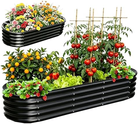 NestNature 17" Tall Galvanized Garden Bed,10-in-2 Modular Raised Garden Bed by NestNature