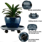 5 Packs Large Plant Caddy with Wheels 13" Rolling Wheeled Plant Stands Heavy-Duty Plastic Flower Pot Roller Base Movers Indoor Outdoor Planter Dolly with Casters Trolley, Grey - Image 2