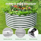 Land Guard 4×4×2ft Galvanized Raised Garden Bed Kit 2Pcs, Planter Raised Garden Beds Outdoor, Round Clearance Raised Garden Beds for Gardening Vegetables (Silver) - Image 4