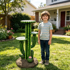 32" Resin Saguaro Cactus Plant Stand w/3 Shelves Outdoor Garden Decor Rack - Image 7