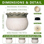 Ceramic Planter, 10 Inch Ceramic Pots for Plants, Beige-Grey - Image 2