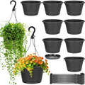 Roshtia 10 Pcs 10 Inch Hanging Baskets for Plants, Black by Roshtia