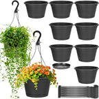 Roshtia 10 Pcs 10 Inch Hanging Baskets for Plants, Black by Roshtia