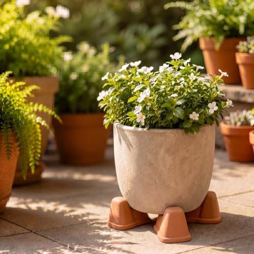 LemonRoad 12 Set Terra Cotta Cement Pot Feet for Outdoor Planters, Funny - Image 5